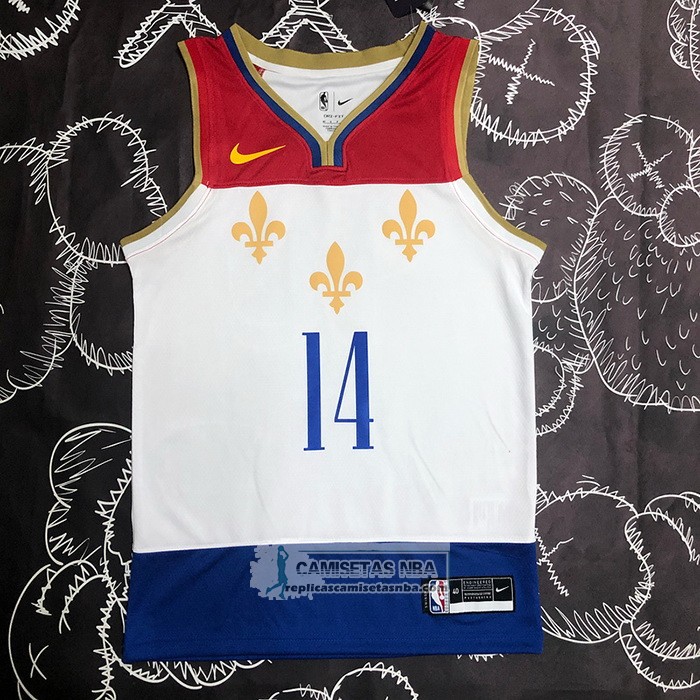 Camiseta New Orleans Pelicans Brandon Ingram NO 14 Ciudad 2020-21 Blanco